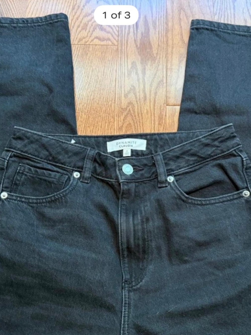 Dark grey/black straight leg jeans- Dynamite size 25!